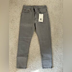 High rise gray Levi 501 skinny jeans